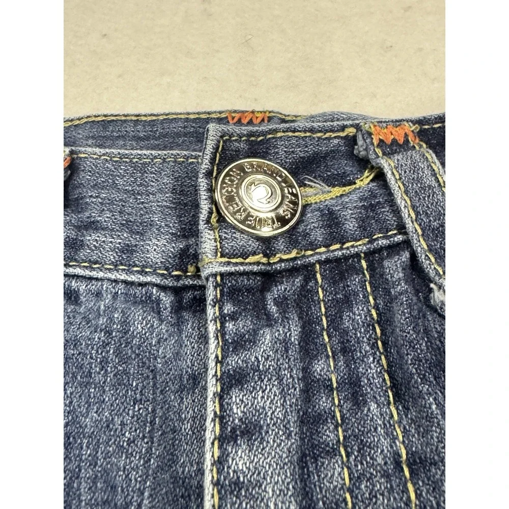Y2K True Religion Joey SuperT Woman's 30/33 Jean Distressed/Missing Back Buttons